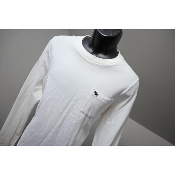 Abercrombie & Fitch Muscle Fit Tee Shirt Long Sleeve White Boys Size 2XL XXL - Picture 4 of 12
